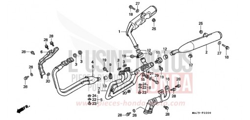 EXHAUST MUFFLER ST1100T de 1996